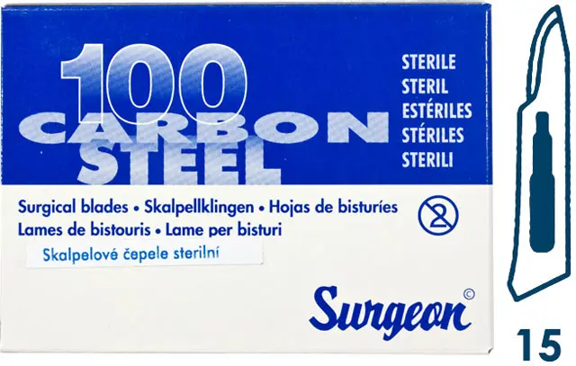 8235_CEPELKY SKALPELOVE SURGEON C. 15 STERILNI 100 KS